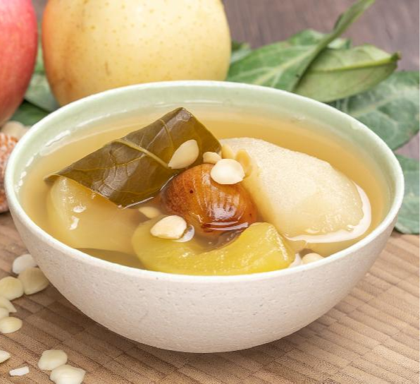 Salted Olives, Pear, Apple, Pork Bone Soup